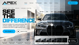 APEX Tint & Protection — Home desktop design concept
