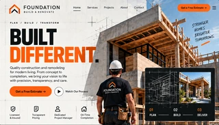 Foundation Build & Renovate — Home desktop design concept