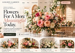 Golden Garden Florist — Home desktop design concept