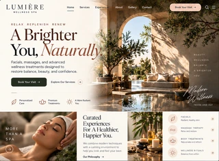 LUMIÈRE Wellness Spa — Home desktop design concept