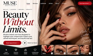 MUSE Beauty Atelier — Home desktop design concept