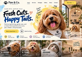 Paw & Co. Grooming Spa — Home desktop design concept