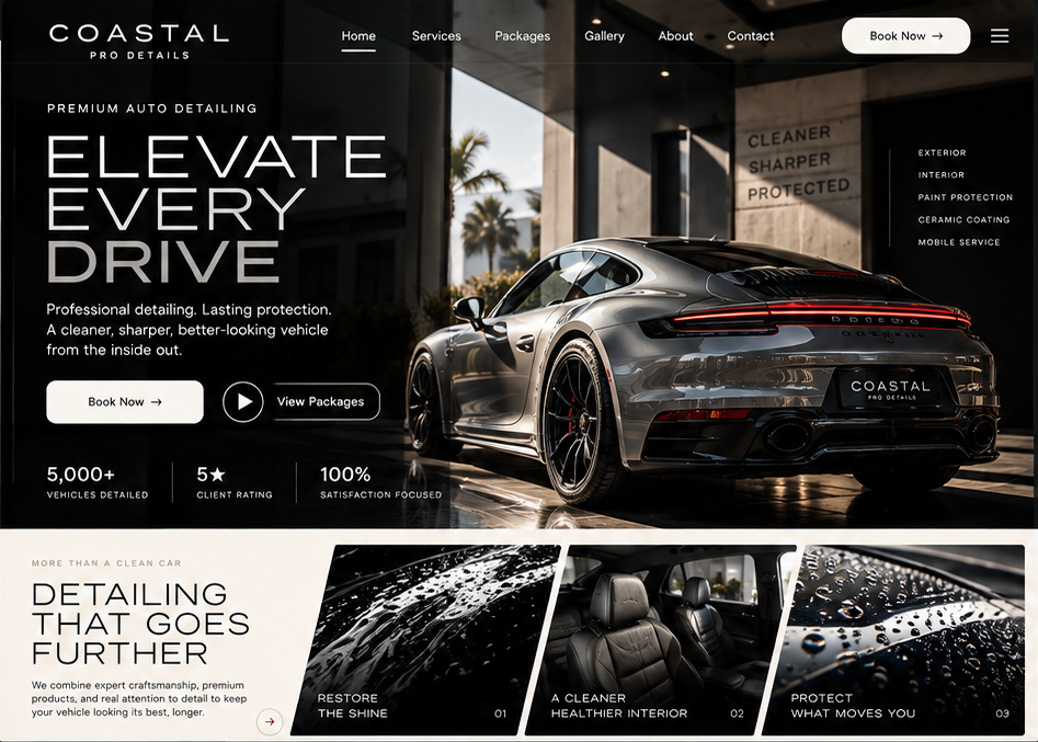 Coastal Pro Details — Home desktop design concept